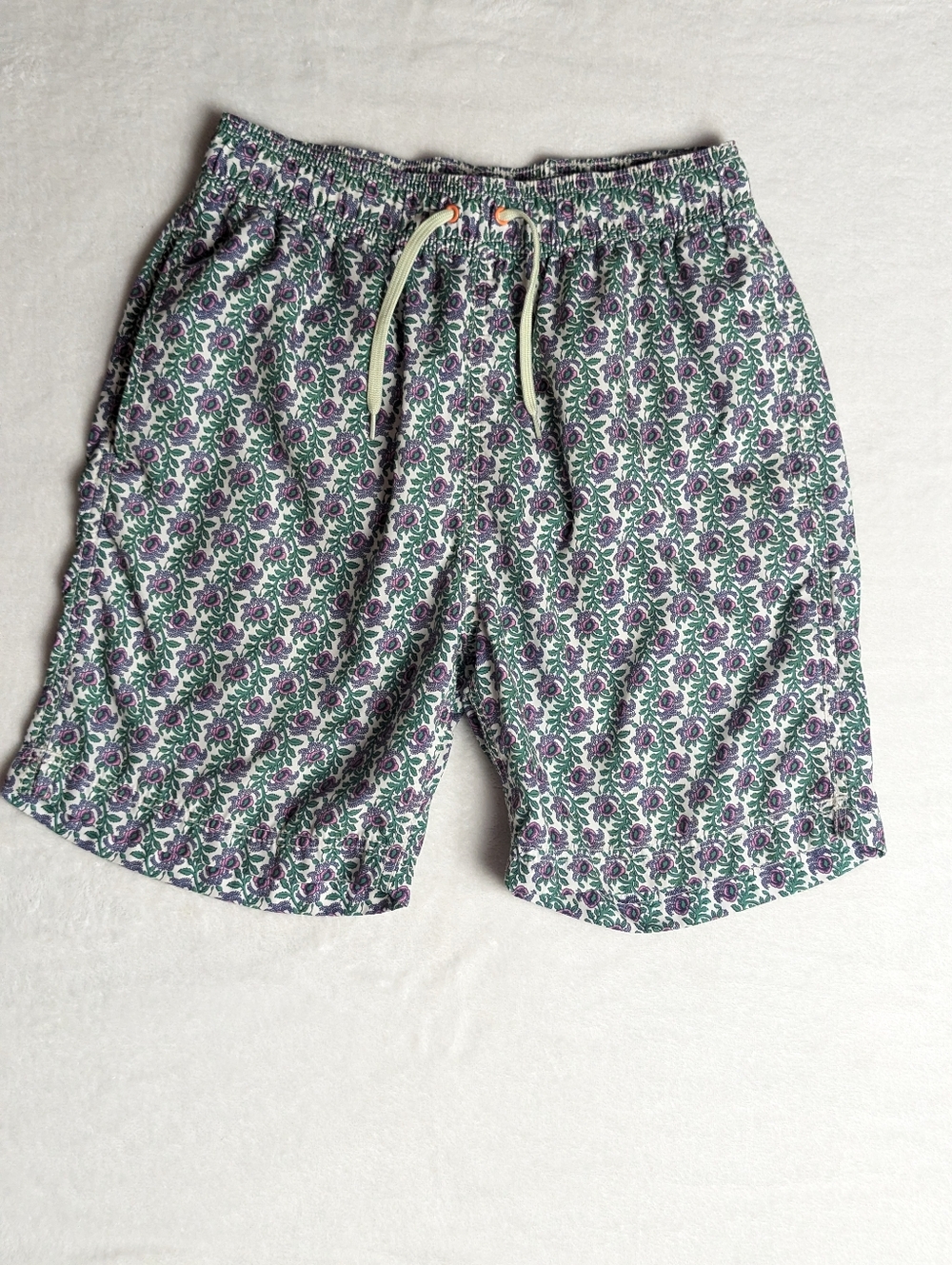 Crewcuts Green & Purple Floral Swim Trunks